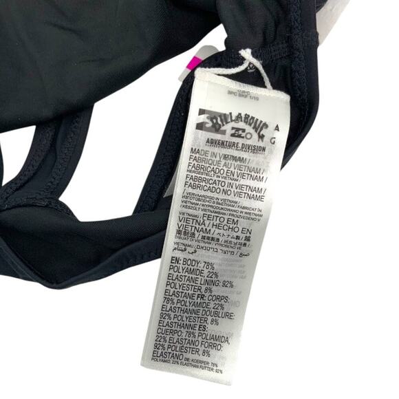 Billabong A/Div High Neck Bikini Top Black Size Medium NWT $79 MSRP - Picture 4 of 9